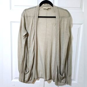 LOFT Women's Size Small Grey Thin Long Sleeve Open Front Cardigan Sweater